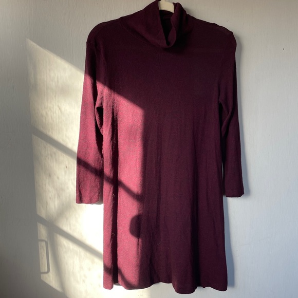 American Eagle Turtle Neck Burgundy Sweater Dress - Picture 1 of 2